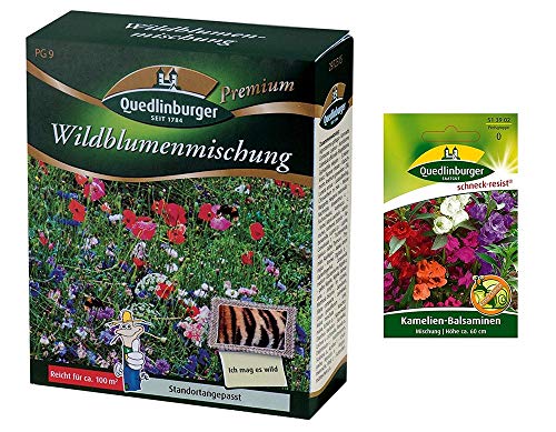 Wildblumenmischung | Blumenwiese | 1x Kamelien-Balsaminen kostenlos (schneckenresistent) | ohne Gräser