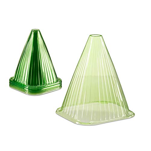 Relaxdays Pflanzenhut im 24er Set, Pflanzhilfe, Pflanzenschutz vor Frost, Schnecken & Vögeln, PVC, Pflanzglocke, grün
